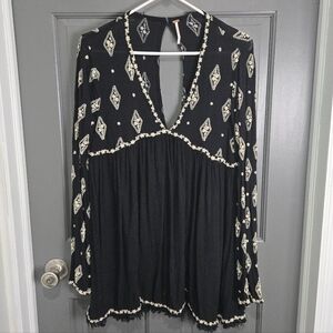 Free People Emboidered Tunic Top
